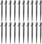 Lxcom Lighting 50 Pack Irrigation Drippers 28cm/11in Drip Emitters Adjustable 360 Degree Full Circle Fan Shape with Stake Micro Sprayer Drip for 1/4 inch Irrigation Tube Hose for Garden(Black) by LxcomLighting
