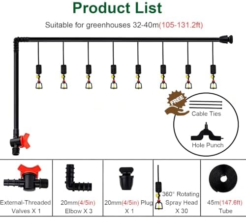 Hanging Flexible Sprinkler System, Above Ground DIY Irrigation Kit - Image 7