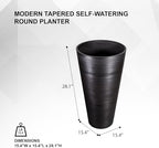 XBrand 28-Inch Tall Round Tapered Planter, Indoor and Outdoor Patio Décor, Black, 1-Piece - Image 5