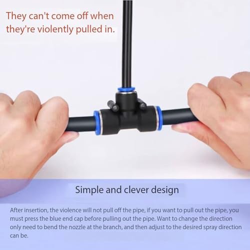 Adjustable brass atomizing nozzle tee with built-in hose for outdoor cooling systems, 360° rotatable Atomizing nozzle + 12mm tee belt 100pc - Image 7