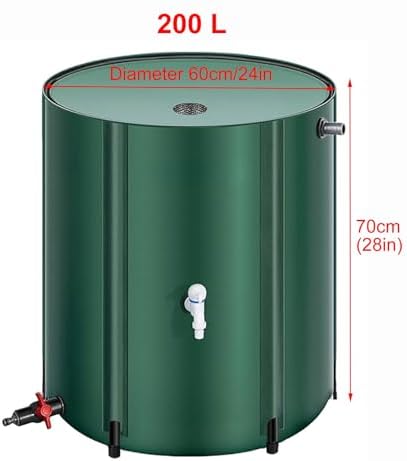 Collapsible Rain Barrel Kit - 60x70cm Water Catcher with Spigot & Lid for Efficient Rainwater Collection & Storage (Black, 24x28in) - Image 4