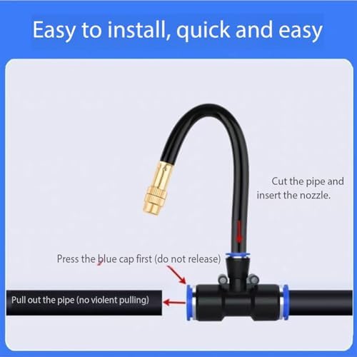 Sprayer Nozzle with T-Connector Water Mist Nozzle Flexible Pipe Wear-Resistant Plant Watering Tool for Irrigation Systems Atomizing Nozzle + 12mm tee Belt 10pc - Image 6