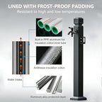 Freestanding Garden Water Column with Outdoor Hose Stand Stainless Steel Vertical Garden Water Column Double Outlet Faucet Suitable for Irrigation and Car Washing 95cm with Spray Gun - Image 6