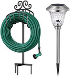 Hose Holder for Outside Freestanding+8 Pack Solar Pathway Lights Outdoor by BEAU+JARDIN