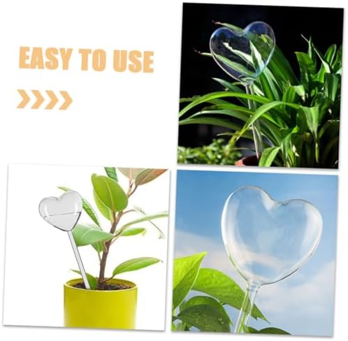 Totority 3pcs Heart-Shaped Glass Self-Watering Bulbs Plant Watering Globes for Automatic Irrigation - Image 7