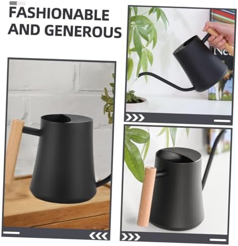 Retro Stainless Steel Watering Can with Wooden Handle for Plants - Image 2