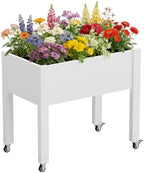 Fancyango Raised Garden Bed with Wheels 26.3" H -Ashen by Warmnestforpets