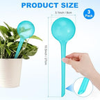 M METERXITY 3-Pack Plant Watering Globes, 10.5 Inch Plastic Spherical Self Watering Planter Insert for Indoor/Outdoor Pots, Self Water Devices Decorative Garden Stake [Lake Blue] - Image 3