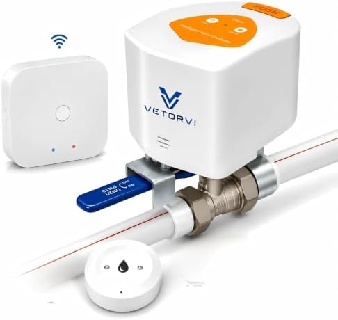 Smart Water Leak Detector and Automatic Shutoff Valve Kit with Hub, 1 Water Leak Sensors by Unknown