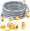 GasSaf 10 FT 1/2" ID Natural Gas Grill Hose with Quick Connect Fitting, Natural Gas Conversion Kit Suitable for Gas Grill, Generator, Patio Heater and More (with Sealing Tape) by GasSaf