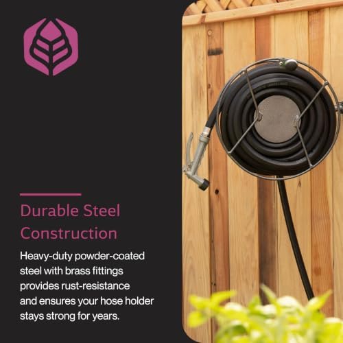 Yard Butler Wall Mounted Swivel Hose Reel, 90°, 75ft - Leakproof Hose Storage Solution - Durable Powder Coated Steel Construction - Rust Resistant Outdoor Watering Accessory - Tangle-Free Operation - Image 5
