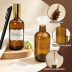 Cocurb 35Pcs 4 oz Amber Glass Spray Bottles with Luxury Gold Sprayers&Caps - Image 3