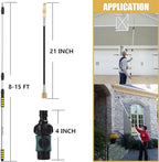 16FT (24ft Reach) Telescopic Gutter Cleaning Tools from The Ground, Rain Gutter Cleaners Tool with Hose Copper Attachment, Long Reach Gutters Cleaner Wand with Extension Pole - Image 5