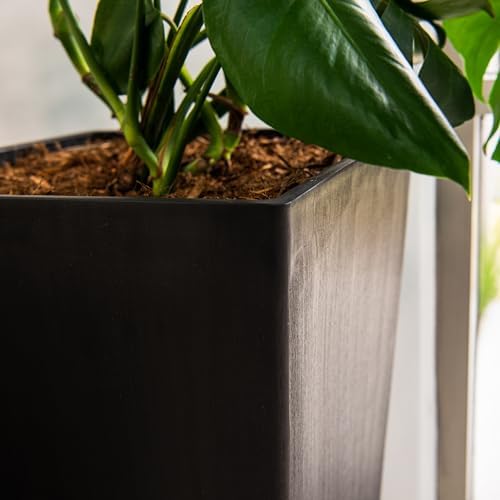 XBrand 28-Inch Tapered Planter, Large Indoor and Outdoor Plant Pot, Black, Modern Decorative Planter for Patio, Porch, Garden, Home and Entryway Décor - Image 4