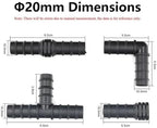 16mm 20mm 25mm PE Pipe Barb Connectors Tee Elbow Straight End Garden Water Drip Irrigation Hose Reducer Splitter Fitting(Elbow,25MM-2 PIECES) - Image 3