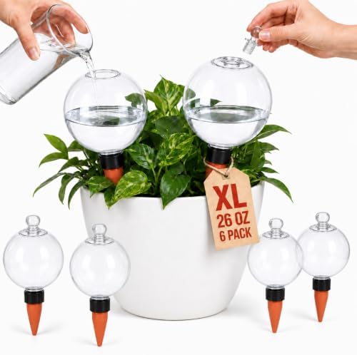 26 oz Extra Large Self Watering Globes, Top Fill, 6 Pack by Unknown