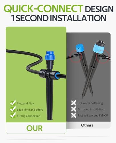 HIRALIY 59FT Drip Irrigation Kit with Water Timer, Quick-Connect - Image 3