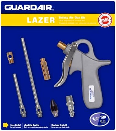 Guardair Lazer Series Pistol Grip Safety Air Gun, Brass Venturi Nozzle with 1/4" FNPT Inlet, Lightweight and All Metal Construction, LZR650 - Image 2