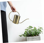 Totority Stainless Steel Watering Kettle Long Spout Pot for Indoor Outdoor Plants Gardening with Ergonomic Handle Practical Brass Watering Can for Home Use - Image 3