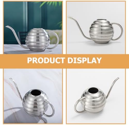 Luxshiny Stainless Steel Watering Can Small Metal Indoor Watering Pot with Long Spout Easy Pour for Plants and Flowers Garden Tool for Indoor Use - Image 2