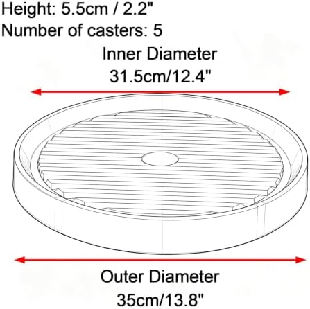 Plastic Trays for Plants with Wheels, Drip Trays for Potted Plants, 2 Pcs - Image 2