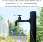 304 Stainless Steel Garden Hose Stand with Lockable Faucet, Freestanding Vertical Water Column, Outdoor Antifreeze Hydrant for Yard Irrigation & Fountain Decor - Image 4