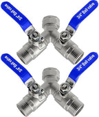 beduan Hose Splitter 2 Way Y Garden Water Ball Shut Off Valve 3/4 GHT 2PCS by Beduan