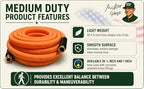 TurfCare 1 Inch 100 ft Medium Duty Commercial Garden Hose, All-Purpose Water Hose for Golf Course & Landscaping, Vibrant Orange - Image 5