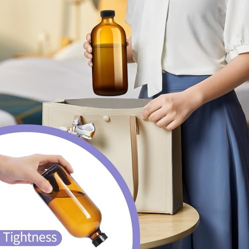 sietpoek 9 Pack Glass Spray Bottle 16oz, Empty Amber Spray Bottle Refillable Container for Essential Oils,Cleaning Products,Aromatherapy spray device - Image 6