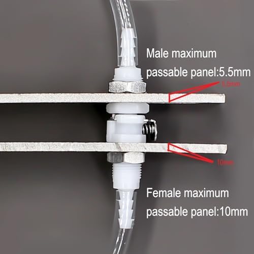 2Pcs 3/16" Plastic Panel Mounting Hose Barb Quick Connector Fittings - Image 6