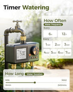 Brass Sprinkler Timer 3 Zone, Diivoo Water Hose Timer 3 Outlet for Garden, Programmable Automatic Irrigation with Rain Delay and Manual/Auto Mode Watering for Lawn, Yard, Pool - Image 5