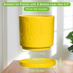 Eightpot Plant Water Catcher Tray 7.5 Inch, 2 Pack Ceramic Plant Saucers for Indoors Outdoors, Round Plants Plates to Catch Water, Modern Decorative Plants Dishes to Catch Water, Yellow - Image 2