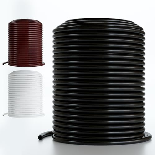DBR Tech® 1/4 Drip Irrigation Tubing, 200 Feet, Flexible PVC Plastic Drip Irrigation Hose for Gardening, Misting, Hydroponics and DIY Landscape Garden Projects, Blank Distribution (200ft, Black) by DBRTech