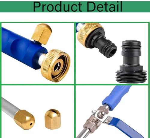 High Pressure Hose Nozzle for Garden Hose, Turn Any Hose Into Power Washer, 5 Spray Tips & Car Wash Towel, Heavy Duty Brass Jet Nozzle for Car Washing, Patio Driveway Outdoor Cleaning (New-Gray) - Image 3