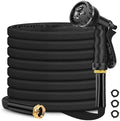 Non-Expanding Garden Hose 100ft, Flexible Water Hose with 8 Function Hose Nozzle, Lightweight, Leak-Proof, Kink Free and Non-Expandable Water Hose for Outdoor, Yard, Lawn, Car Wash, Camper Use by Unknown