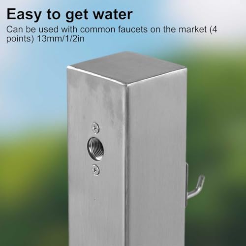Stainless Steel Vertical Garden Water Column - Freestanding Hose Stand with Faucet for Outdoor Irrigation & Washing 80cm/31in - Stylish Functional - Image 4