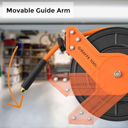 Giraffe Tools Retractable Air Hose Reel 50ft 3/8" Hybrid Hose Garage - Image 4