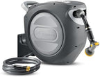 GLAHODEN Retractable Garden Hose Reel 1/2 in x 130 ft with Metal Bracket, 2026 Upgraded Dual Ratchet Lock UV & Freeze Protection Brass Seal Slow Retraction Anti-Tangle 180 Swivel by GLAHODENDreamingHouse