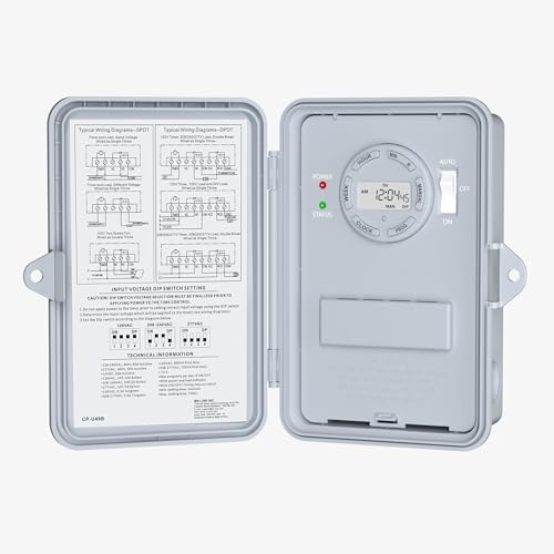 BN-LINK Pool Pump Timer Outdoor Digital Timer Box, Heavy Duty 7 Day Programmable, 2HP 40A Max, 120, 240, 277 VAC, for Pool Pump, Water Heater, Fans, SPA by BN-LINK