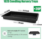 RooTrimmer 20 Pack 1020 Trays, No Drain Holes, 20" x 10", Extra Thick Heavy Duty Seed Starting Trays -Reusable Propagation Flats for Microgreens, Seedlings, Plant Germination, Fodder and Transplant - Image 2