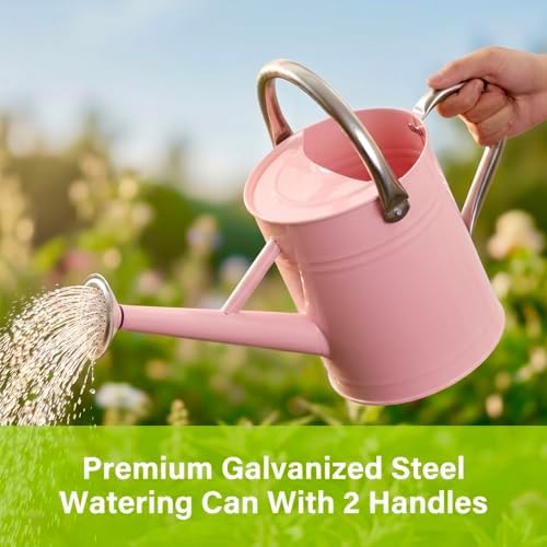 1 Gallon Watering Can for Outdoor&Indoor Plants，Pink - Image 2