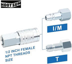 1/2” I/M Industrial Type Air Coupler with 1/2” FNPT, Steel High Flow 5PCS Air Tool Fittings - Image 3
