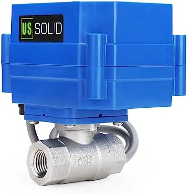 U.S. Solid 1/4 in Motorized Ball Valve NSF Certified 304 Stainless Steel Normally Closed 9-24V DC 5-Wire Full Port IP65 Electric Actuated Valve - Image 3
