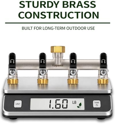 4-Way Garden Hose Splitter, Heavy-Duty Brass, 3/4" GHT, Black - Image 7