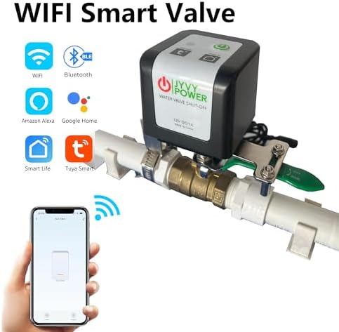WiFi/Bluetooth Ball Valve Smart Water Shutoff Manipulator with Durable Metal Gear Domotique Controller Compatible Alexa Google Works 2.4 GHz No HUB Needed (TUYA WIFI) - Image 2