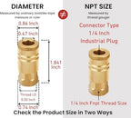 Industrial Brass Air Coupler & Plug Kit, 1/4" NPT - Image 4