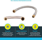 SharkBite 1/2 Inch x 3/4 Inch FIP x 18 Inch Stainless Steel Braided Flexible Water Heater Connector, Push To Connect Brass Plumbing Fitting, PEX Pipe, Copper, CPVC, PE-RT, HDPE, U3068FLEX18LF - Image 3