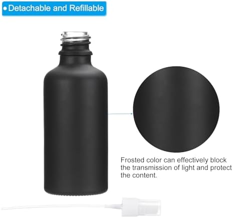 PATIKIL 2oz Glass Spray Bottles, 24pcs Leak Proof Empty Water Fine Mist Sprayer Refillable Containers for Cleaning Solutions Plants Hair, Black White - Image 4