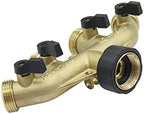 Spray Water Connection 3/4" Threaded Brass American/European Valved Four-way Distributor Garden Irrigation Watering Fitting Faucet Connector (Color : European Standard) - Image 6