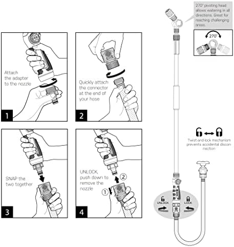Eden 94625 Pro Metal 4-Pattern Thumb-Control Turbo Extension Watering Wand - Image 4